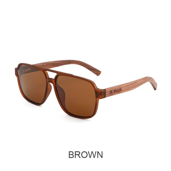 Gafas de sol de madera polarizadas con protección solar vintage - Imagen 5
