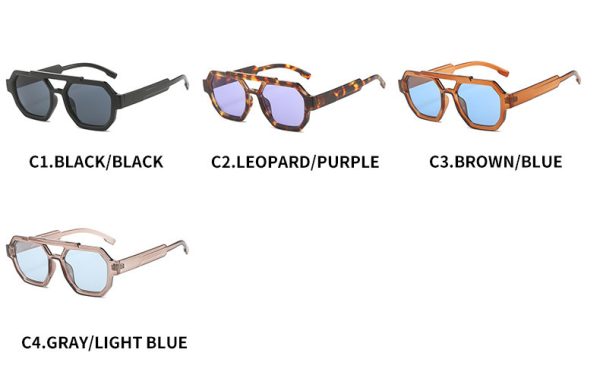 Gafas de sol de doble haz poligonales piloto - Imagen 10
