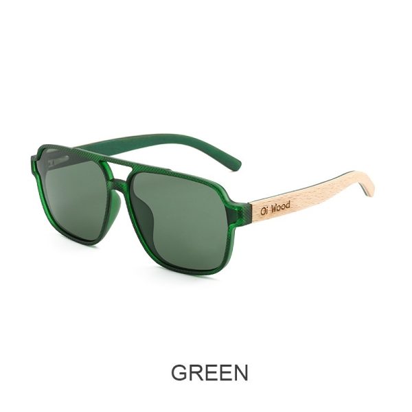 Gafas de sol de madera polarizadas con protección solar vintage - Imagen 6
