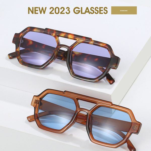 Gafas de sol de doble haz poligonales piloto