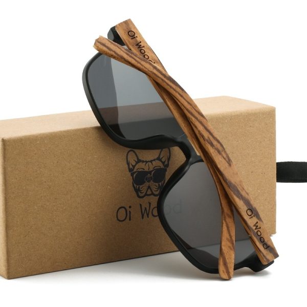 Gafas de sol de madera polarizadas con protección solar vintage - Imagen 7