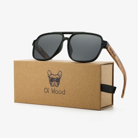 Gafas de sol de madera polarizadas con protección solar vintage