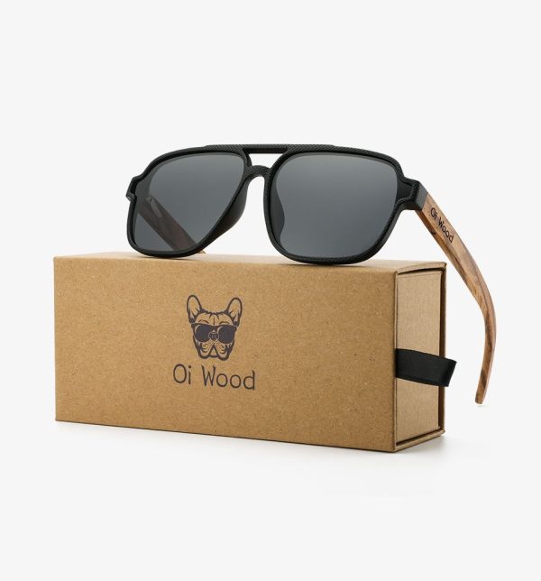 Gafas de sol de madera polarizadas con protección solar vintage