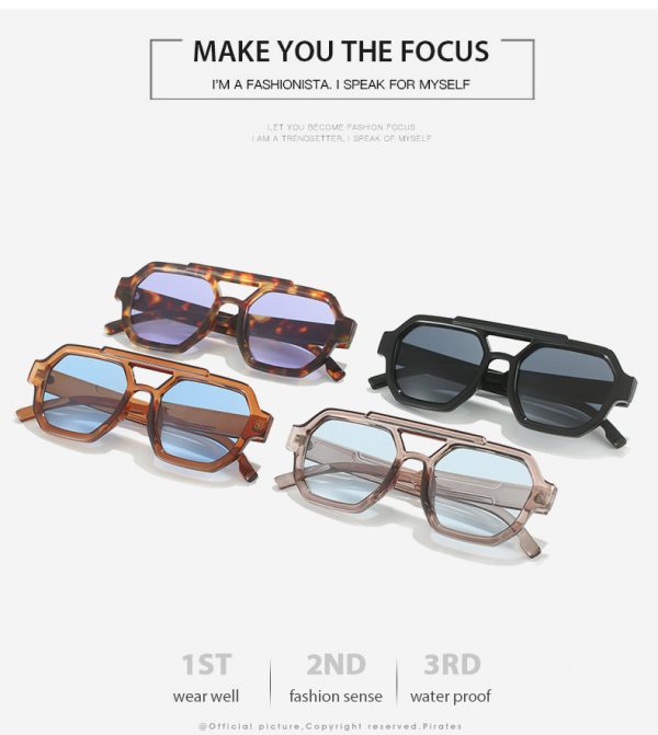 Gafas de sol de doble haz poligonales piloto - Imagen 9