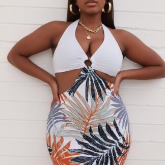 New Elegant And Fashionable Women's StyleWomen's Swimsuit For Beach Vacation With High Neck And Bikini BottomsBeach Tankini--M060