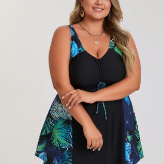 New Elegant And Fashionable Women's StyleWomen's Swimsuit For Beach Vacation Stylish One Piece With High Neck And Adjustable StrapsBeach Tankini--KA-P799-01