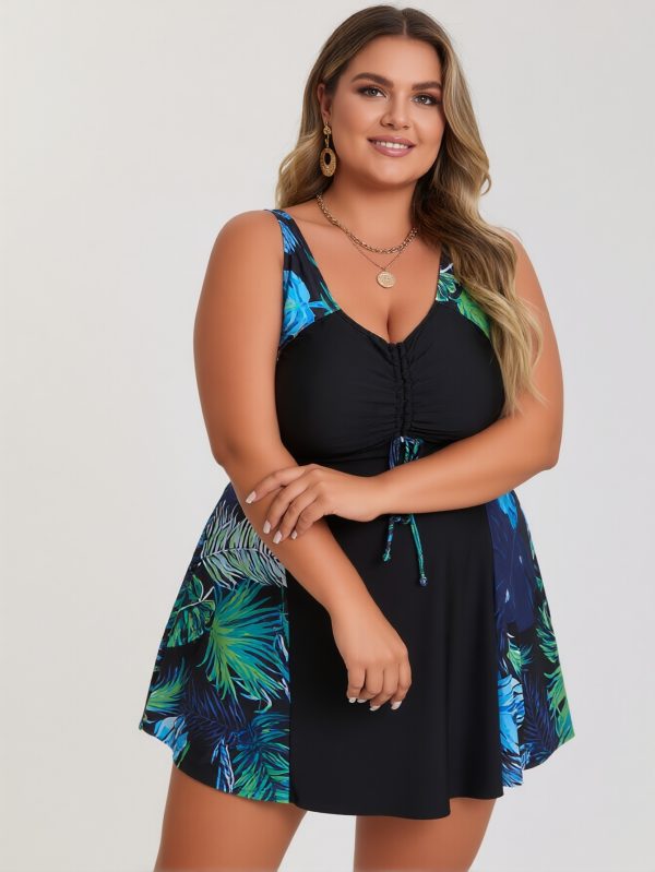 New Elegant And Fashionable Women's StyleWomen's Swimsuit For Beach Vacation Stylish One Piece With High Neck And Adjustable StrapsBeach Tankini--KA-P799-01