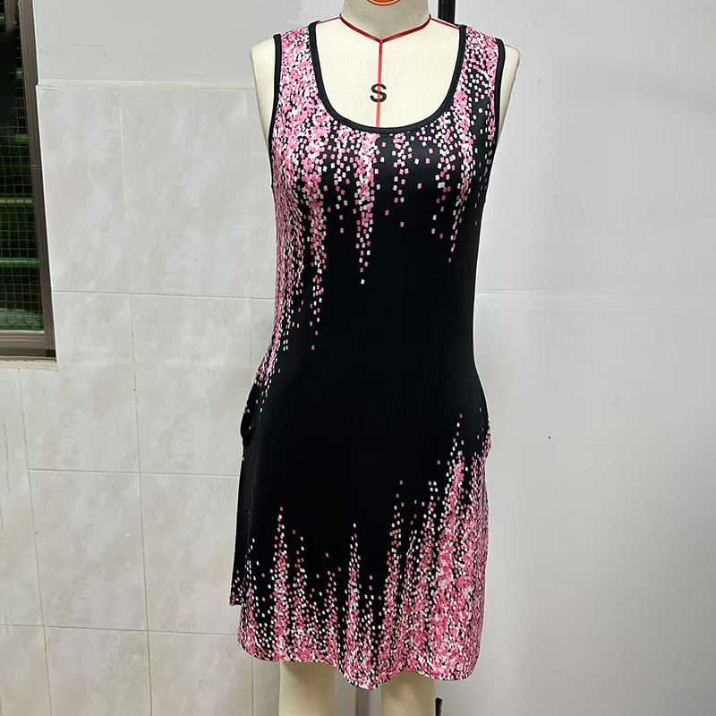 Women's Casual Sundress Summer Beach Dress Graphic Print V Neck Loose Tank Dresses - Image 2